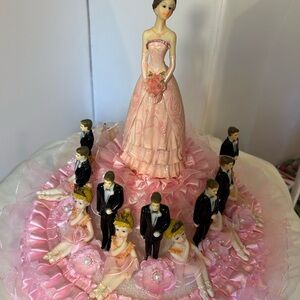 Elegant Pink sweet 16 or 15 Cake Topper or